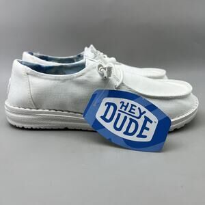 Hey Dude Wendy Silk Moon Slip On Sneakers Women Size 9 White Comfort Shoes NEW